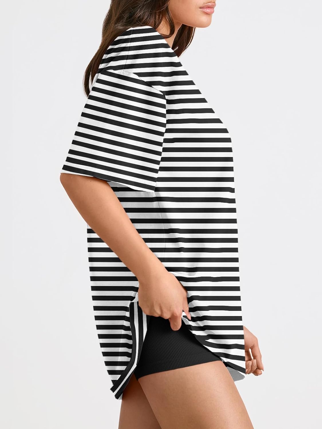 Trendy Queen Womens Oversized Summer T Shirts Fashion Workout Plus Size Tops Short Sleeve Beach Vacation Gym Clothes 2025
