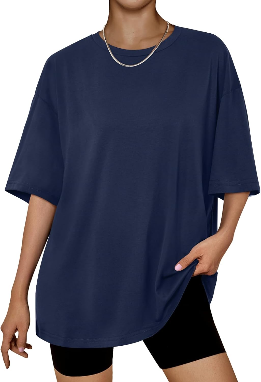 Trendy Queen Womens Oversized Summer T Shirts Fashion Workout Plus Size Tops Short Sleeve Beach Vacation Gym Clothes 2025