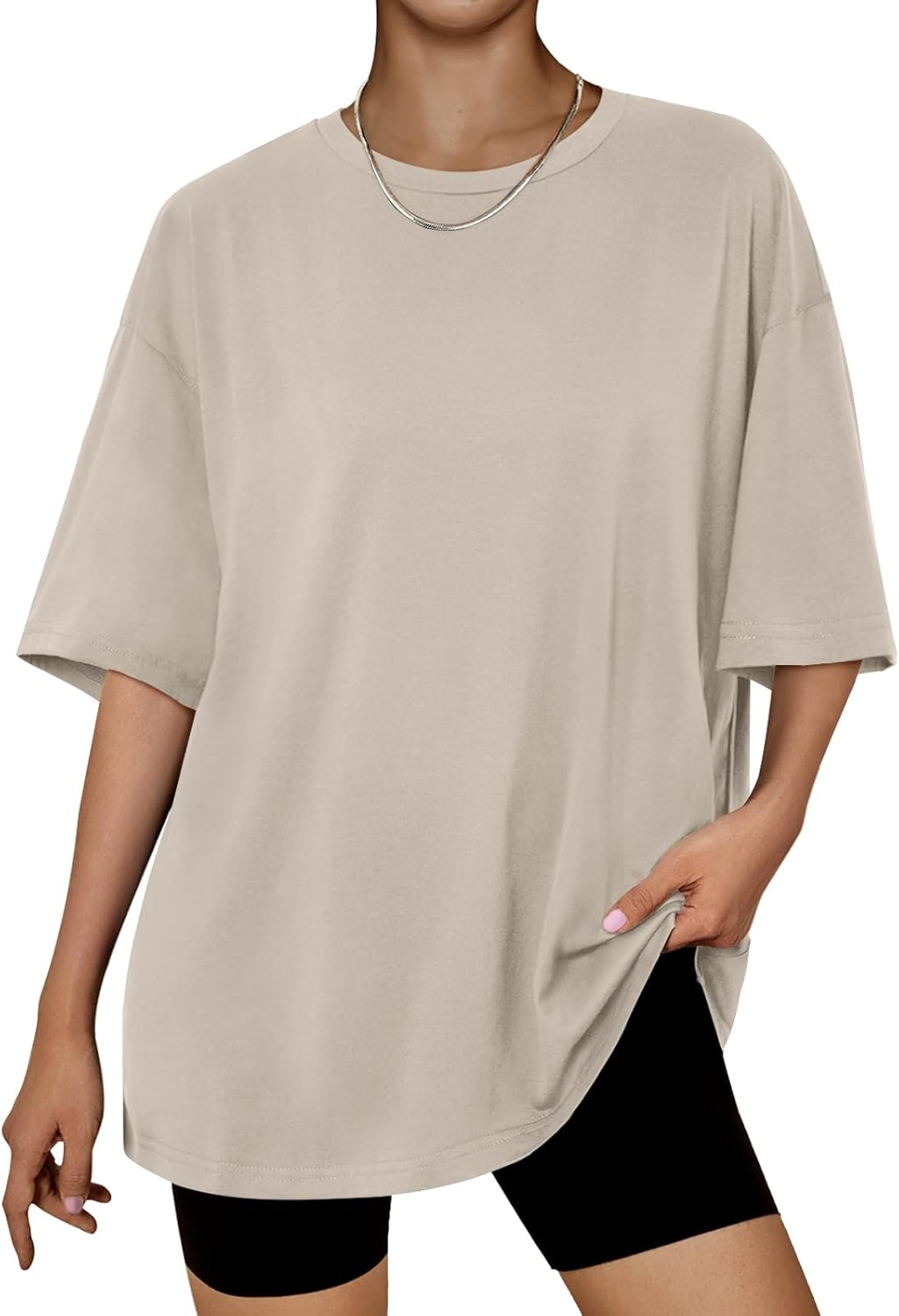 Trendy Queen Womens Oversized Summer T Shirts Fashion Workout Plus Size Tops Short Sleeve Beach Vacation Gym Clothes 2025