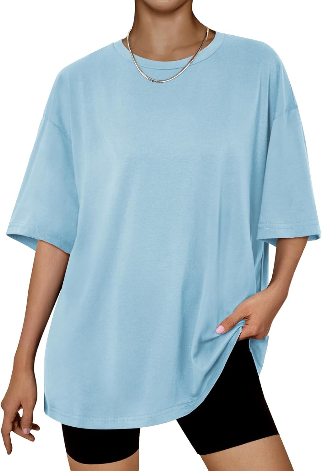 Trendy Queen Womens Oversized Summer T Shirts Fashion Workout Plus Size Tops Short Sleeve Beach Vacation Gym Clothes 2025