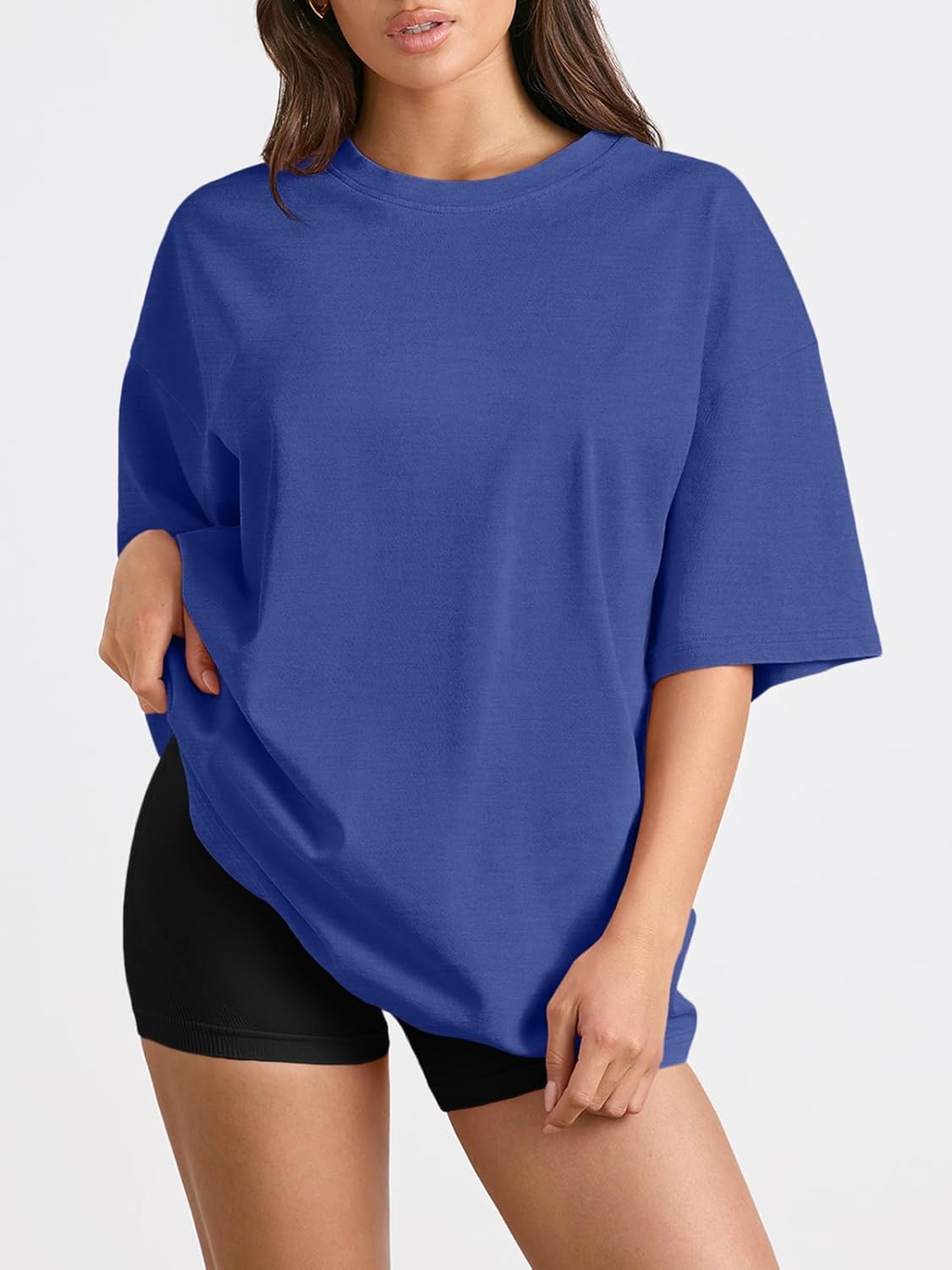 Trendy Queen Womens Oversized Summer T Shirts Fashion Workout Plus Size Tops Short Sleeve Beach Vacation Gym Clothes 2025