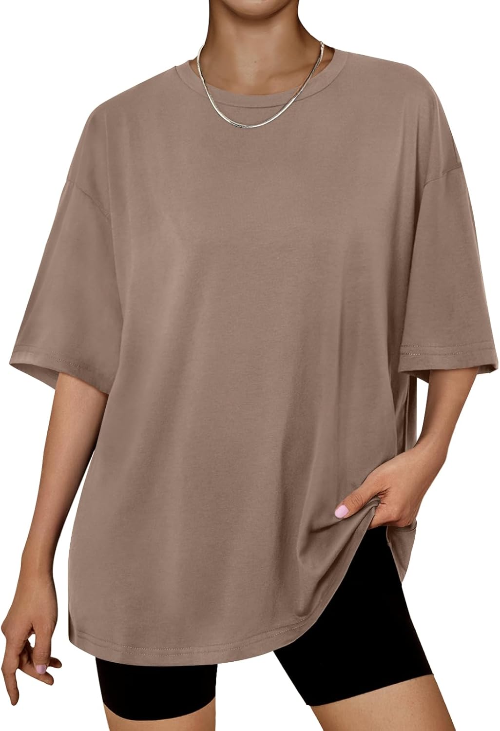 Trendy Queen Womens Oversized Summer T Shirts Fashion Workout Plus Size Tops Short Sleeve Beach Vacation Gym Clothes 2025