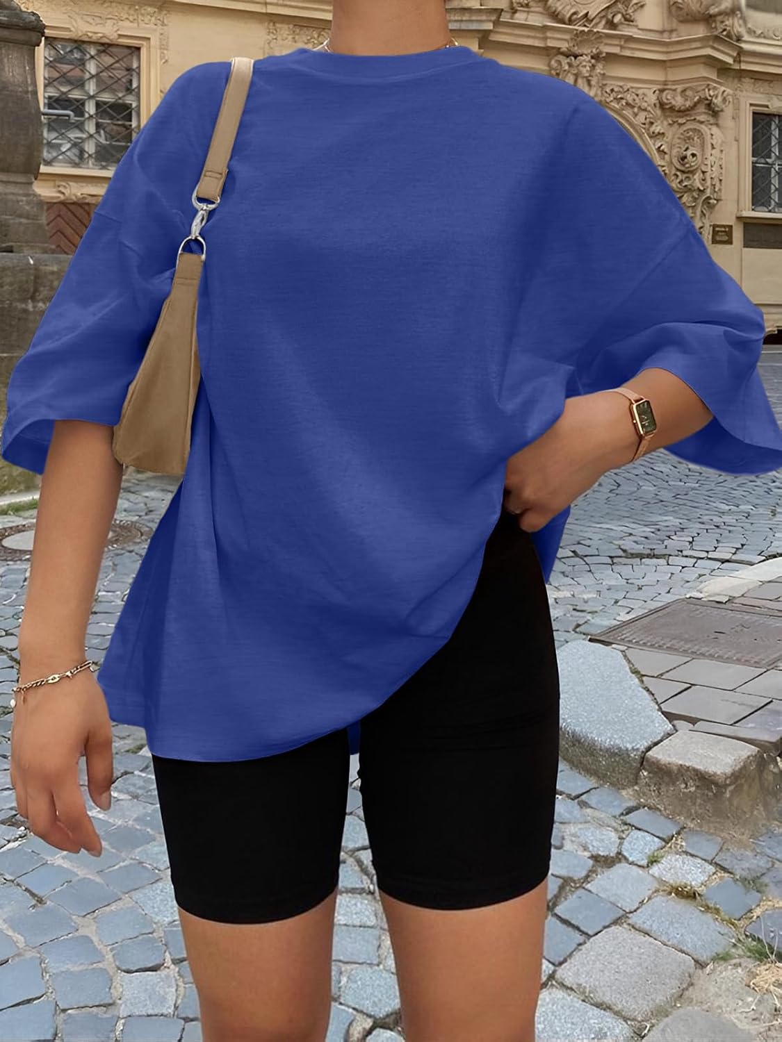 Trendy Queen Womens Oversized Summer T Shirts Fashion Workout Plus Size Tops Short Sleeve Beach Vacation Gym Clothes 2025