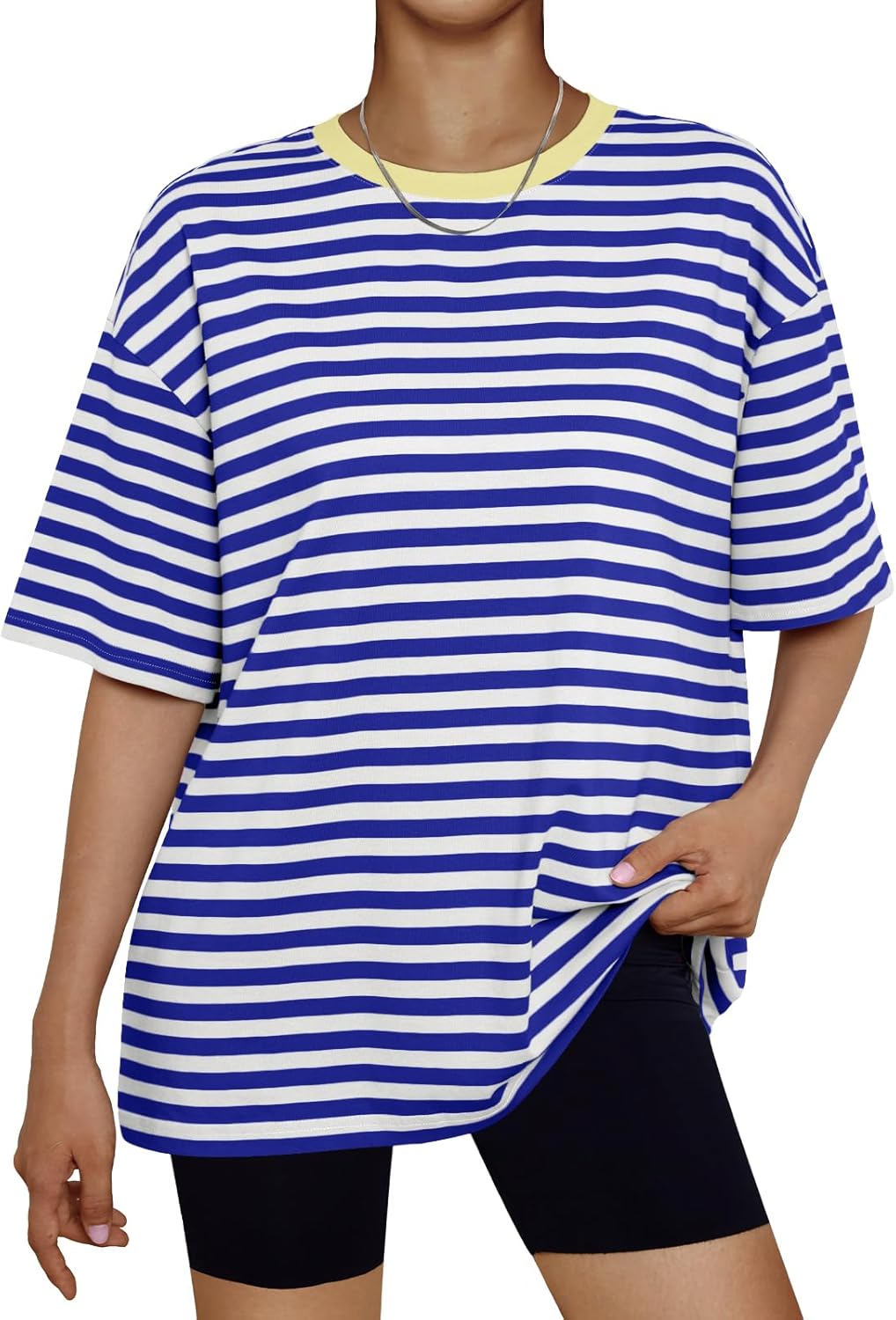 Trendy Queen Womens Oversized Summer T Shirts Fashion Workout Plus Size Tops Short Sleeve Beach Vacation Gym Clothes 2025