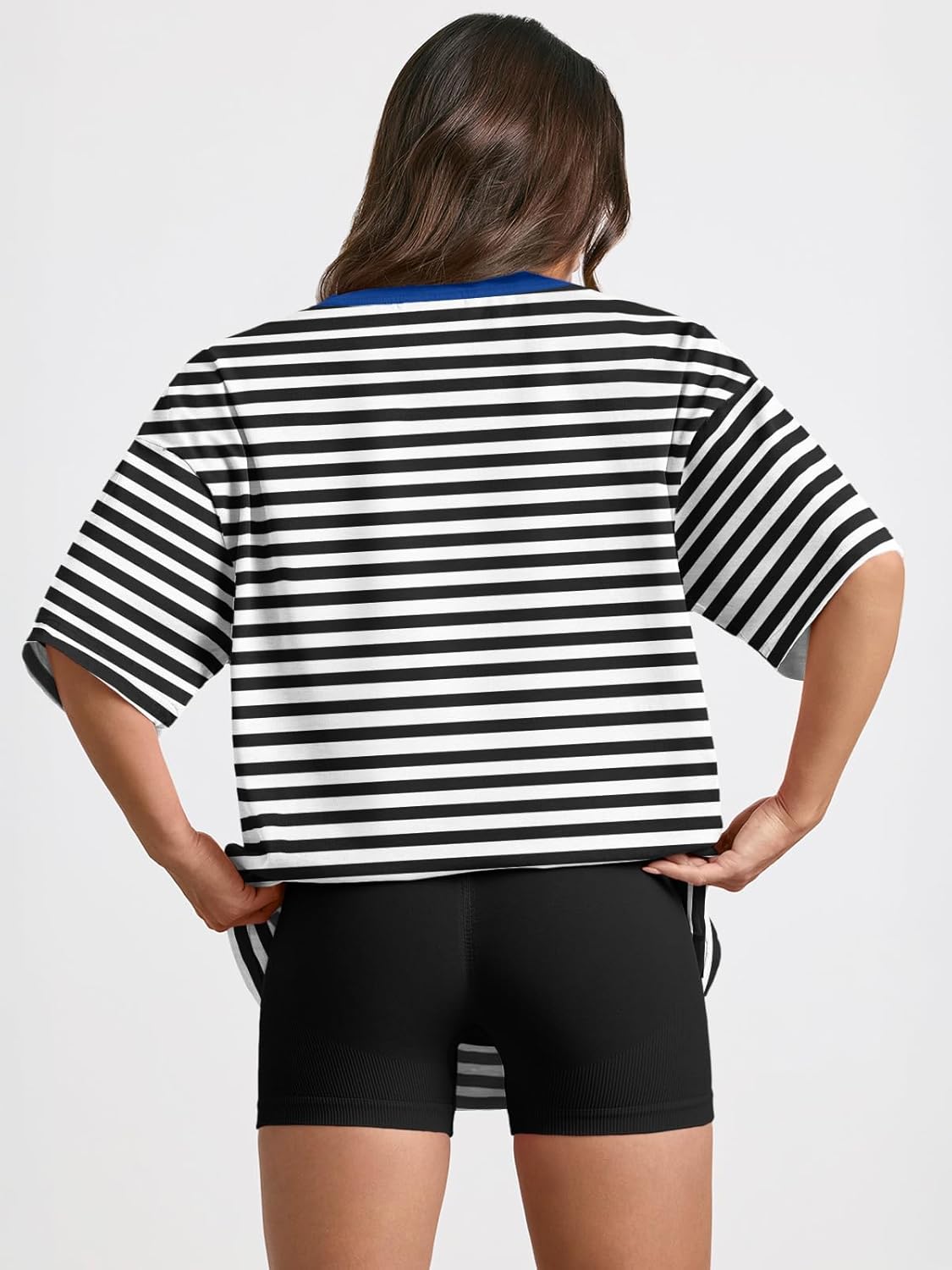 Trendy Queen Womens Oversized Summer T Shirts Fashion Workout Plus Size Tops Short Sleeve Beach Vacation Gym Clothes 2025