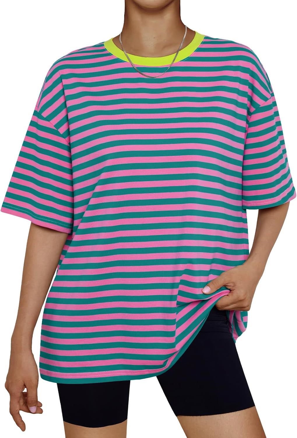 Trendy Queen Womens Oversized Summer T Shirts Fashion Workout Plus Size Tops Short Sleeve Beach Vacation Gym Clothes 2025