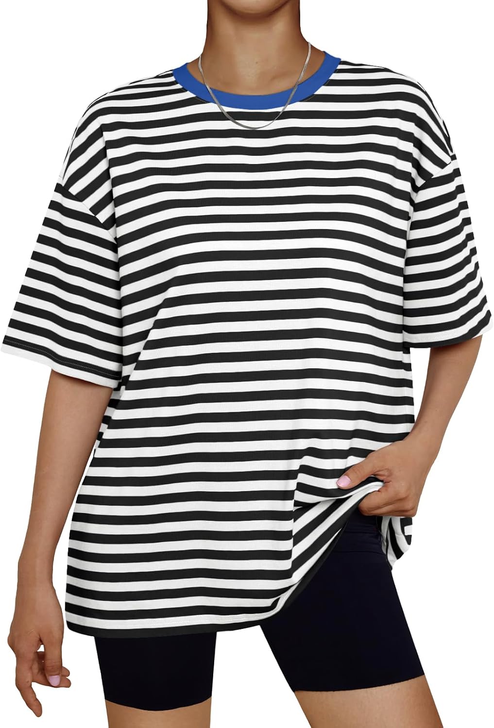 Trendy Queen Womens Oversized Summer T Shirts Fashion Workout Plus Size Tops Short Sleeve Beach Vacation Gym Clothes 2025